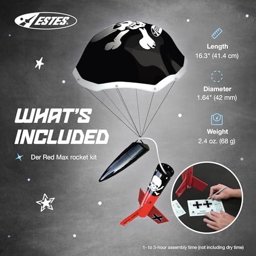 Estes 0651 Der Red Max Rocket-Building Kit, Intermediate Flying-Rocket-Model Kit for Ages 10+ - Image 3