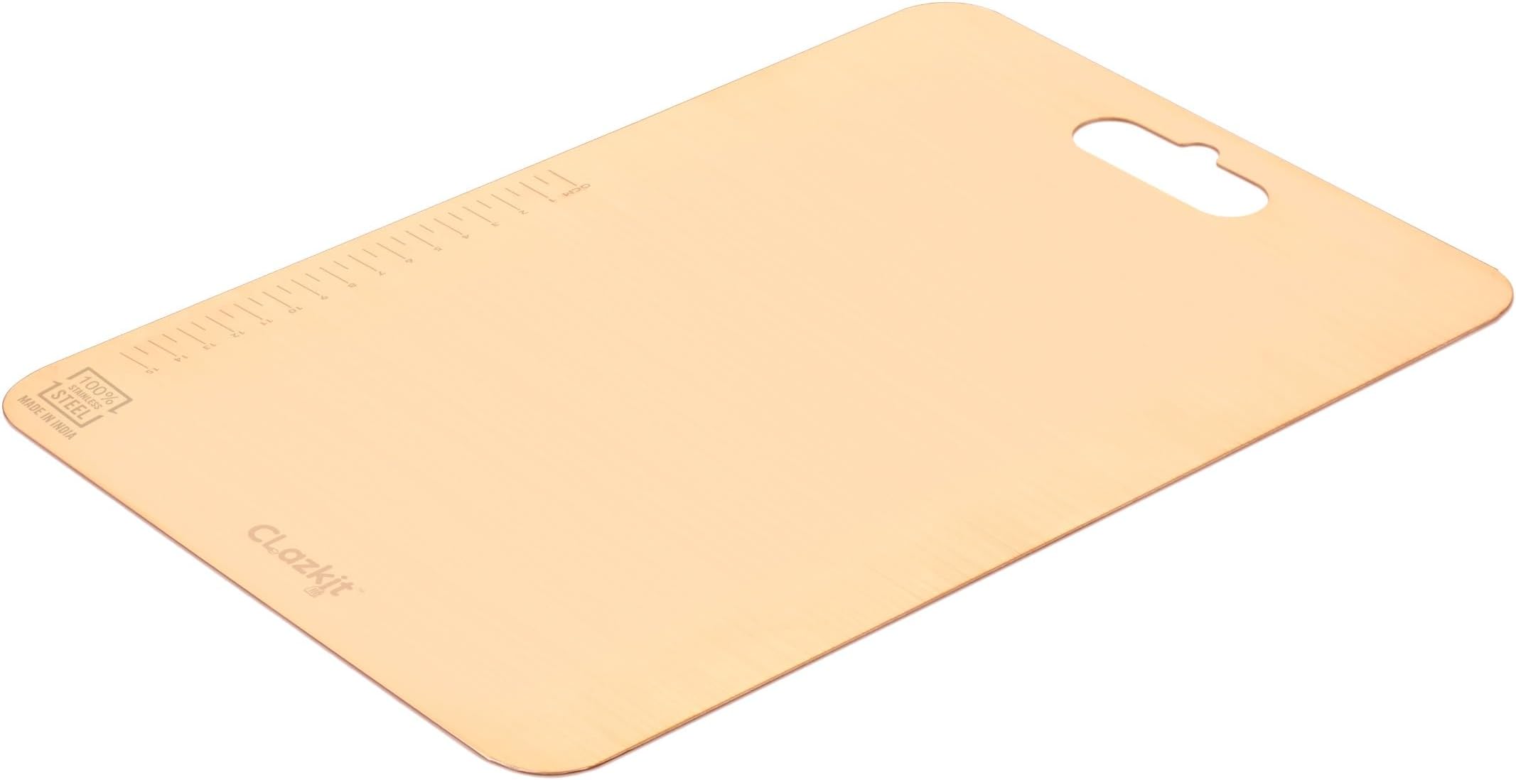 Regular Stainless Steel Cutting Board Vegetable,Fruit,Bread & Meat Durable Safe & Heavy Duty (207 x 310 x 1mm) - Rose Gold