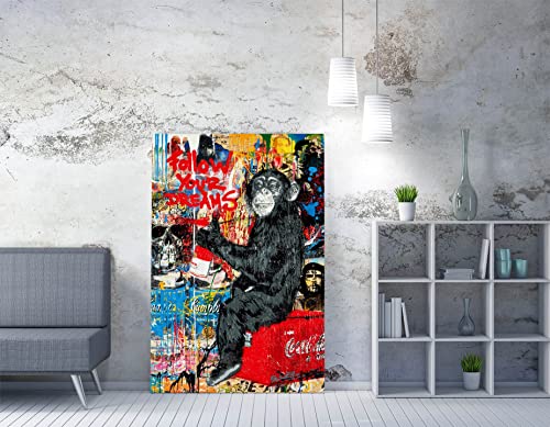 CanvasArtShop BANKSY GRAFFITI FOLLOW YOUR DREAMS CANVAS WALL ART PRINT ARTWORK BRAINWASH (8in x 12in / 20cm x 30cm) - Image 3