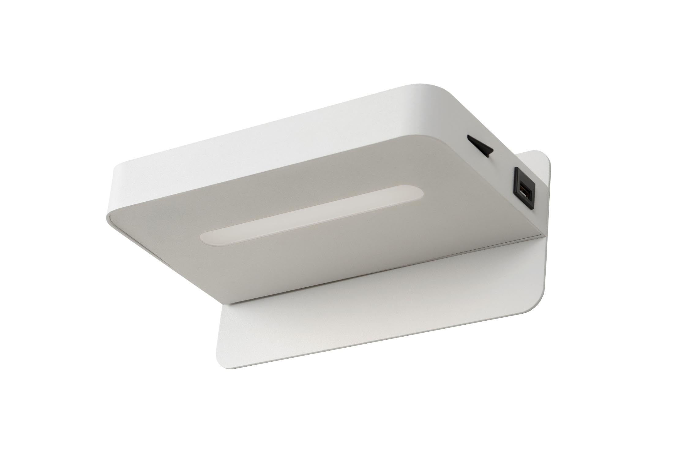 Lucide ATKIN - Bettlampe - LED - 1x5W 2700K - Mit USB-Ladepunkt - Weiß
