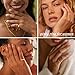 Size 4 Gold Pinky Band Rings for Women, Non Tarnish 14K Gold Plated Rings for Wedding Engagement, Stackable Thin Dome Bands Set Comfort Fit 3Pcs 1mm 3mm 5mm