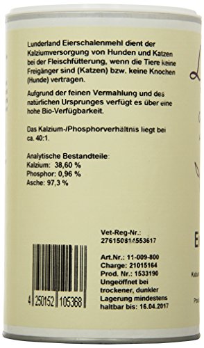 Lunderland - Bio-Eierschalenmehl, 800 g, 1er Pack (1 x 800 g)
