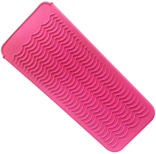 Tapis de Protection Thermique en Silicone Résistant pour Pochettes Lisseur, Outils de Coiffage de Cheveux de Poche de Tapis de Silicone Résistant à La Chaleur pour Fers à Friser, Fer à Lisser, Type C