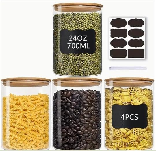 Miniatura 2 de Recipientes de vidrio con tapas de bambú