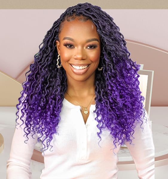 144 Roots Purple River Locs Crochet Hair for Women New Goddess
