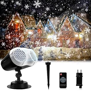 jely LED Christmas Projector Lights Outdoor Binocular Snowflake Projector with Remote Control Xmas Projection Lamp IP65 Waterproof for Xmas Christmas New Year Wedding Birthday Party Garden