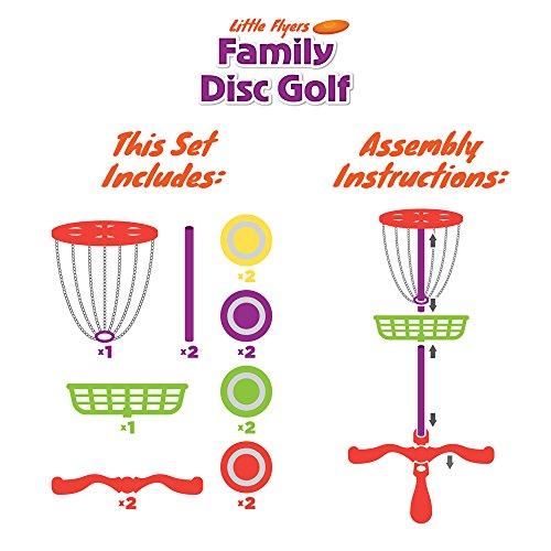 K-Roo Sports Little Flyers Family Disc Golf And Target Set | 8 Mini Discs And 25-Inch Tall Basket | Kids Intro Disc Golf Toy Set | Portable Indoor/Outdoor Yard Games #TOP6