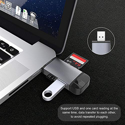 Leitor de cartão 6 em 1 USB tipo C Micro USB e USB 2.0 Combo para 2 slots TF / SD Card Reader Adapta