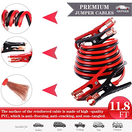 Haiphaik 004 Car Emergency Roadside Kit- Safety Kits For Cars, Car Jumper Cables Kit 11.8 Feet (Upgrade) 124 Pcs Car Tool Kit,Tow Strap thumb #1
