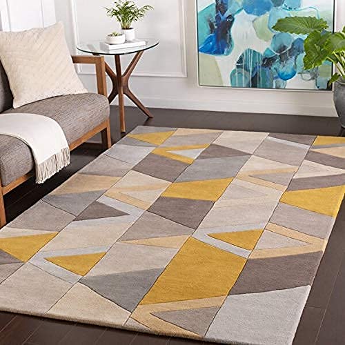 OZONE CARPET Handmade Tuffted Pure Woollen Thick Geometrical Carpet for Living