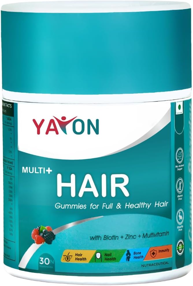 Biotin Hair Gummies for Hair Growth| with Zinc, Folic acid, DHT blocker| Biotin Supplement For Men & Women| Biotin gummies for Healthy Hair| 30 day pack| Veg, No Added Sugar, Gut Friendly