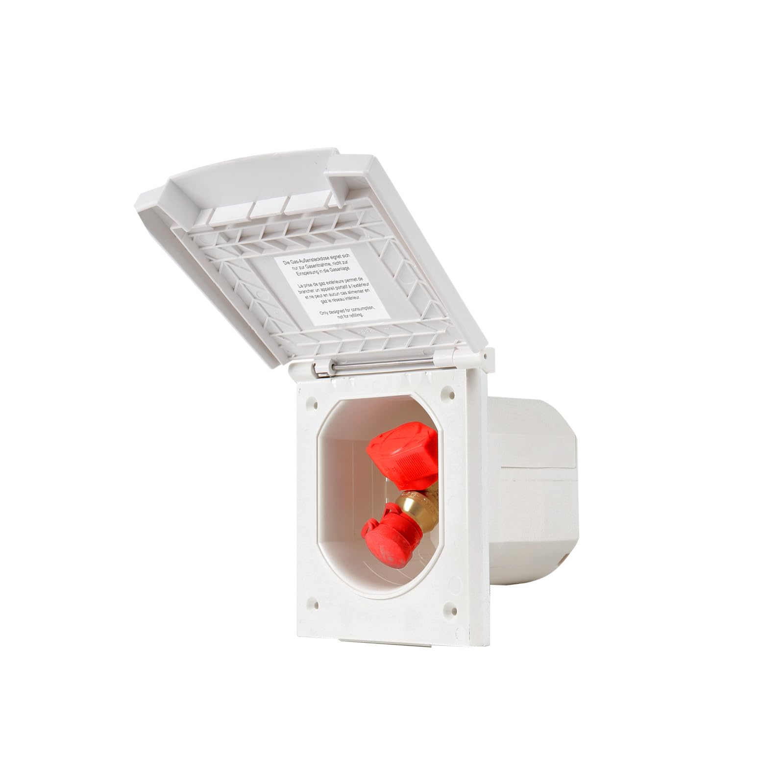 G607 - Enchufe de gas (30 mbar, llave de paso), color blanco