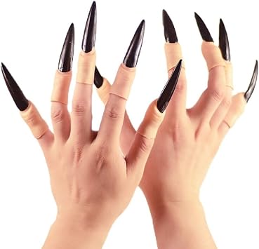 Witches Finger Claws, Nail Claws False Nail 10PCS Arrow Claw Rings Cosplay Finger Tips Party Halloween Prop Witch Armor Gothic Vampire Nails