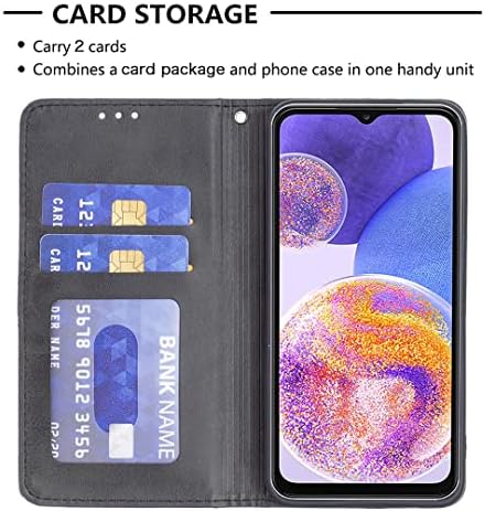 Samsung A13 4G/5G Case, Samsung A04S Case, Cute Shockproof New PU Leather Wallet Flip Cases with Stand Magnetic Card Holder Silicone Bumper Folio Slim Phone Cover for Samsung Galaxy A13 / A04S Black
