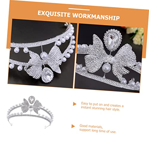 Tiara de diamantes de imitación accesorio capilar para novia elegante 6