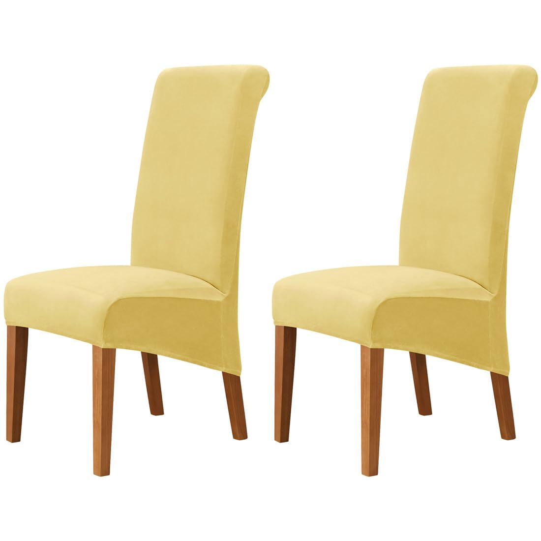 SZJIAHTM 2 Pcs Large Dining Room Velvet Chair Covers Elastic Stretchable High Back Chair Slipcover for Kitchen Seat Protectors Living Room Wedding Banquet Decor
