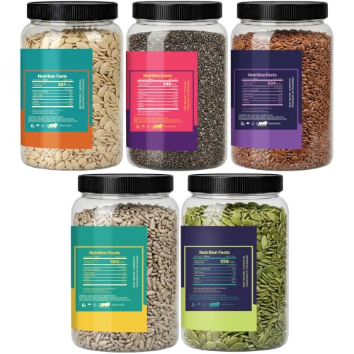 Image of LILA DRY FRUITS Fiber Rich Seeds Mix Flax Chia Muskmelon Pumpkin Sunflower 100 g each