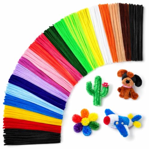 100 Pcs Pipe Cleaners for Craft Chenille Stems (6mm x 12 Inch) Fl...