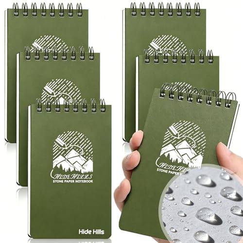 Bloc-notes étanche tout temps et carnet de notes de poche imperméable en lot de 6
