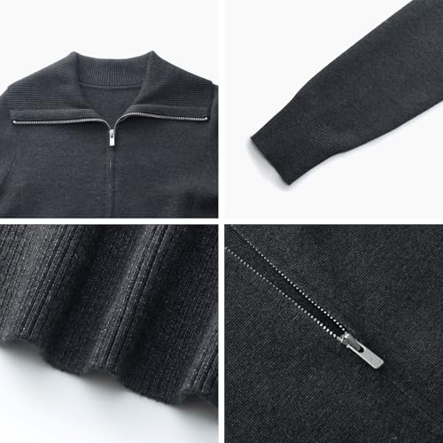 Image of GOELIA Women Wool Blend Lightweight Cardigan Sweaters 2026 Spring Business Casual Solid Long Sleeve Knitted Cardigan Top