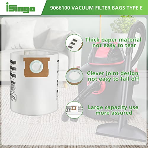 Image of 15 Pack 5-8 Gallon Replacement Filter Bags for Shop Vac Vacuum Type E-9066100, 90661, 9066133, Type H for S90671 9067100 9067133; VF2004, VHBS High- Efficiency Disposable Vaccum Filter Bags