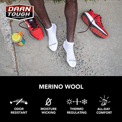 Darn Tough Men's Run No Show Tab Ultra-Lightweight With Cushion - Medium Black Merino Wool Socks For Running #TOP5
