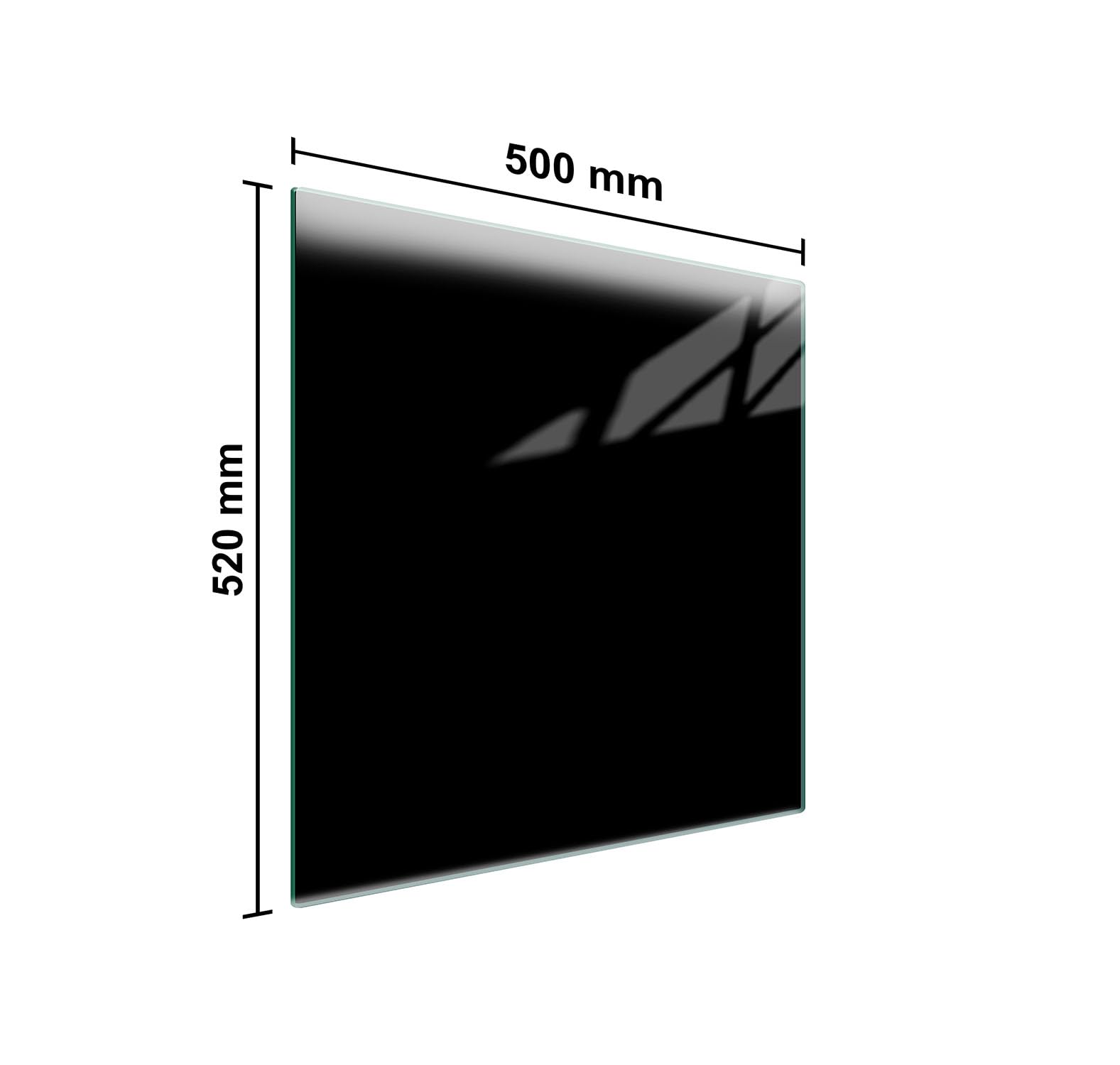 Plaque de recouvrement, 50 x 52 cm, en verre, pour cuisinières électrique, à induction ; convient comme décoration, protection anti-éclaboussures ou planche à découper, Noire