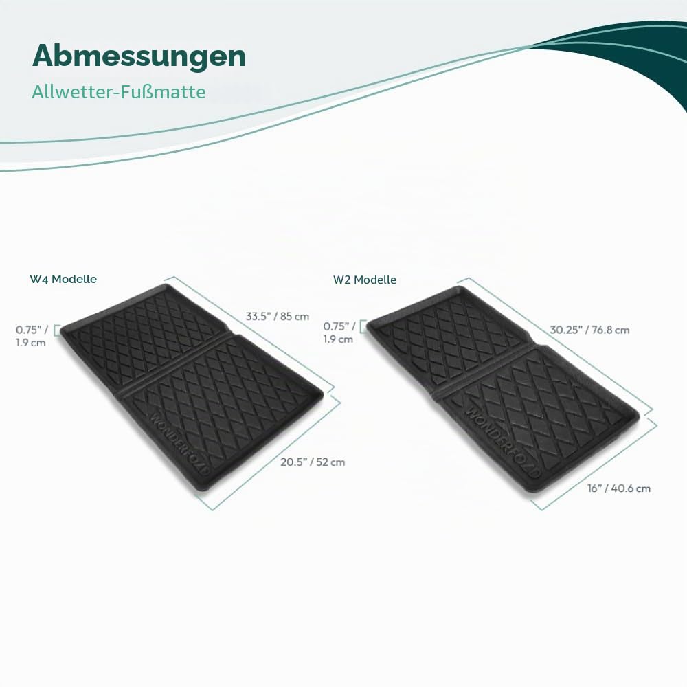 WonderFold Allwetter-Matte für W4-Modelle KinderVan Zubehör TPE Schutz Sand Schmutz Wasser 85,1x52,1x1,9 cm
