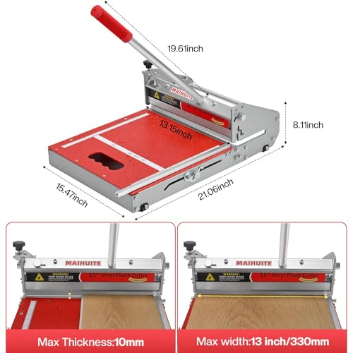 Image of 10 mm All-in-One Upgraded Vinly Cutter, Professional Floor-Cutting Tool | 13-Inch Vinyl Plank Cutter - Straight, Angle, L & U Cuts - for SPC /LVP /LVT /WPC /RVP /VCT /PVC