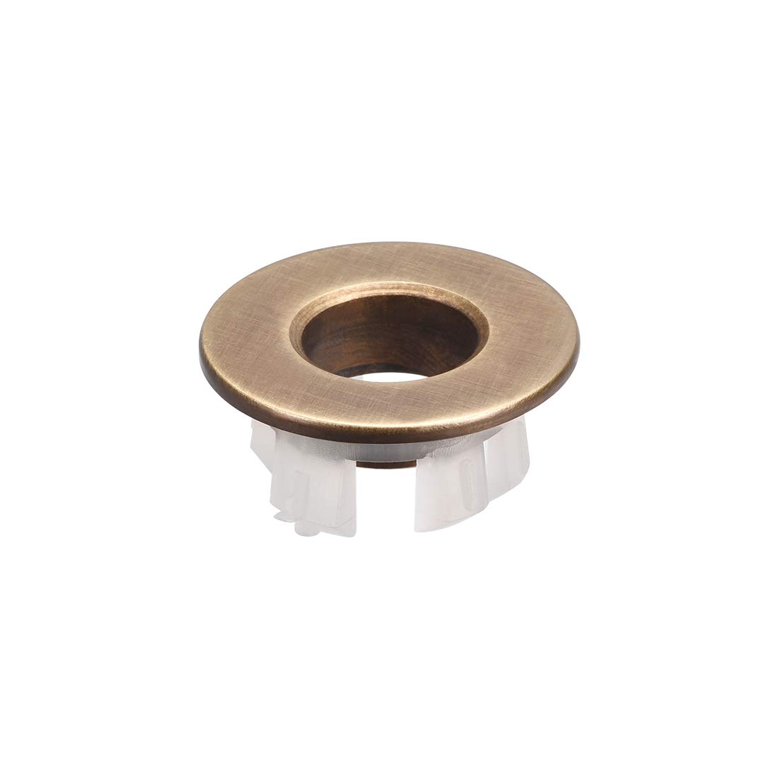 sourcing map Sink Basin Trim Overflow Cover Copper Insert in Hole Round Caps Brass Tone