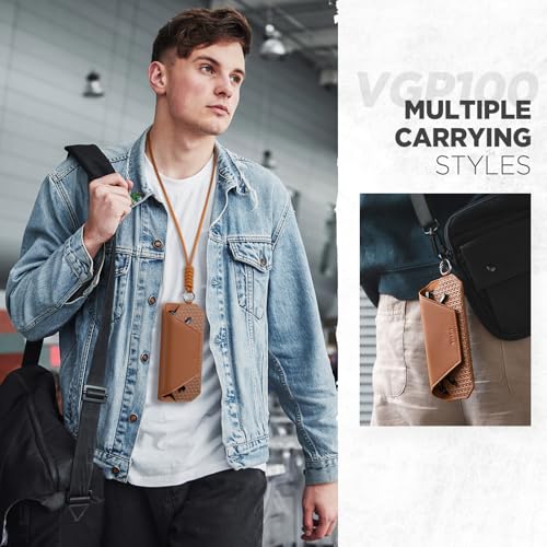 Image of VULKIT Portable Eye Glasses Case for Women & Men, Slim Sunglass Case, Unisex Eyeglass Case, with Adjustable Neck Lanyard