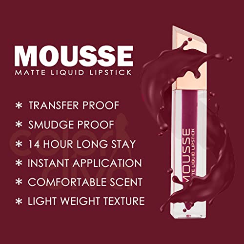 Image of Adbeni Value Pack, Mousse Matte Liquid Lipstick With Eyeliner & Mascara, 5.5ml Each | Long Lasting, Water & Smudge Proof, Light Weight, 14 Hour Long Stay, Pack Of 3 (Wicked 107)