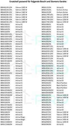 DL-pro Zestaw 1 x filtr silnika 4x worek do odkurzacza typ G All pasuje do Siemens Z4.0 Z7.0 Q8.0 00577117 577117 pasuje do odkurzacza Bosch VZ41FGALL MoveOn GL-30 GL-40 Perfectionist Allergy