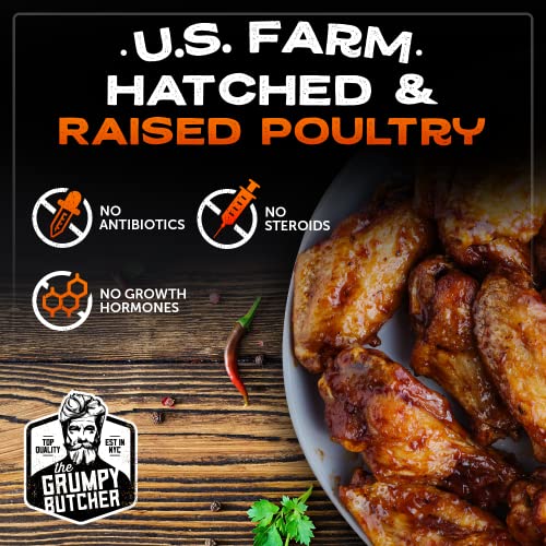 Grumpy Butcher Smoky Chicken Wings (5 Lb Bag) | Fully Cooked Smokehouse Wings | Crunchy Bbq Wings Family Pack | Premium Poultry Breed W/No Added Preservatives #TOP5