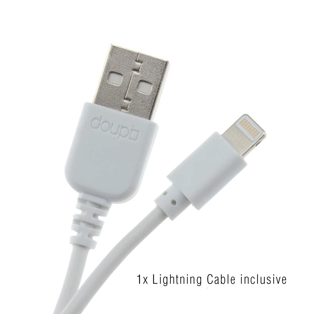 doupi Dockingstation für iPhone X, Xs, Xs Max, Xr, 8/8 Plus, 7/7 Plus, 6 / 6S Plus, 5 5C 5S SE, iPod Halterung zu Laden Datenübertragung [Ladekabel inklusive], Gold