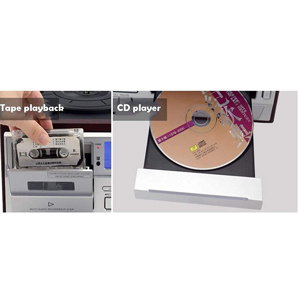 Plattenspieler, Bluetooth-Plattenspieler mit Stereo-Lautsprecher, Schallplattenwiedergabe, automatische Aktivierung/Kassettenwiedergabe/CD-Wiedergabe