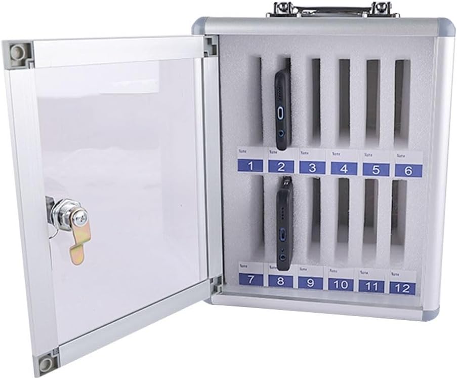 12/24/36/48/60 Slots Wall-Mounted Aluminum Safe Deposit Box – Silver Locking Storage Organizer for Classroom, School, Office, Factory, Workshop – Secure and Durable Solution