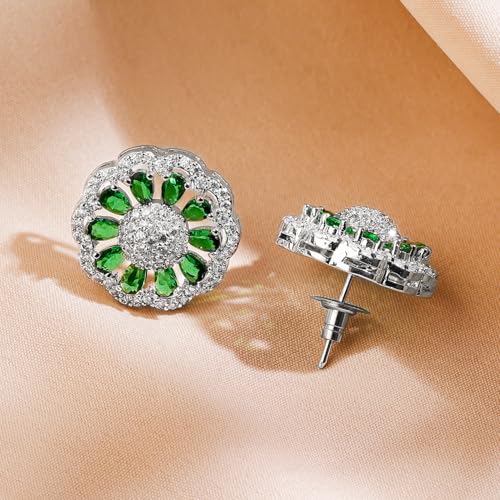 Image of Rubans Pendant Necklace Set American Diamond and Zirconia Gift Jewellery for Women & Girls