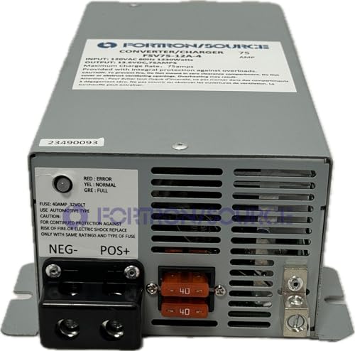 RV Power Converter | 75 Amp | 4-Stage Battery Charger | Fortron/Source SRV Series Power Supply | AC-DC Converts 120VAC to 13.75VDC | FSV75-12A-43
