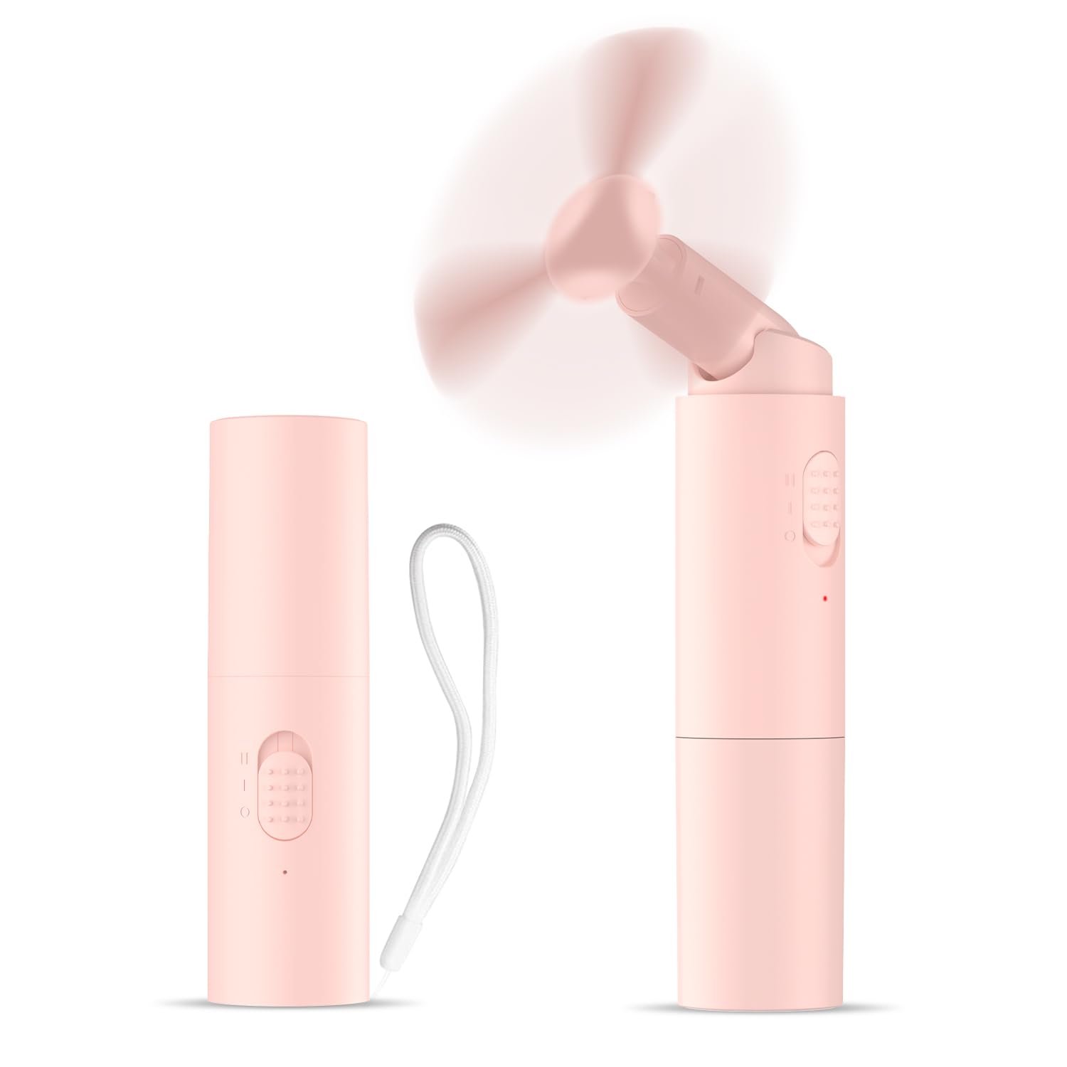 Andwing Handheld Fan Rechargeable, Mini Portable Fan Small Hand Fan, 3000mAh Battery Operated 22Hrs+ Makeup Eyelash Fan Personal Fan Gifts for Women Girls Men Travel Indoor Outdoor (Pink)