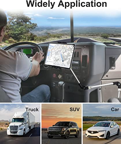 Aozcu Car Or Truck Seat Rail Tablet Mount, 35" Metal Floor Seat Bolt Tablet Holder With 1/4" Adapter For Camera, Flexible Phone Stand For Ipad 12.9 Air Mini, Galaxy Tabs, Dslr, 4-13'' Tablets #TOP2