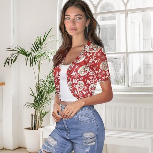 Image of Women's Shrug Short Sleeve Bolero Open Front Knit Party Tulle Cardigan Cropped Cardigan Shoulder Cover Up