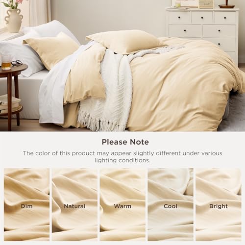 Image of Bedsure Alabaster Gleam Duvet Cover Full Size - 3 Pieces Prewashed Extra Soft Bedding Set, Includes 1 Duvet Cover 80x90 Inches with Zipper Closure & 2 Pillow Shams, Comforter Not Included