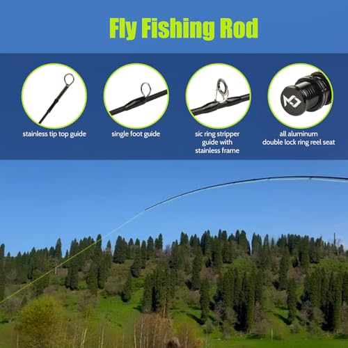 Image of Fly Fishing Combo Starter Kit, Graphite Rod and Reel with Case