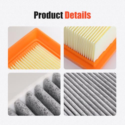 Image of Engine & Cabin Air Filter Set Compatible with Jeep Grand Cherokee 2011-2021 Dodge Durango 2011-2021 - Replaces CA10755 CF11183 Car Accessories