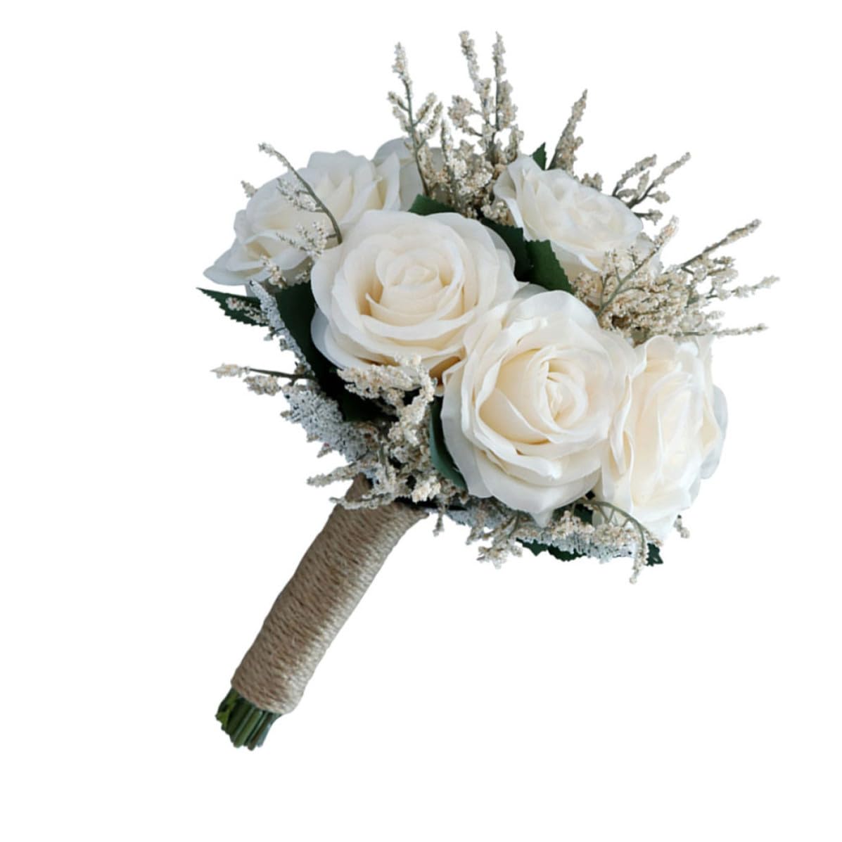 BESPORTBLE 2 Pezzi Bouquet di Rose Artificiali Bianche per Nozze e Foto