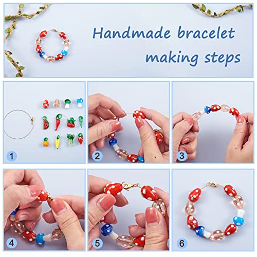 Cheriswelry 200pcs Mini Lampwork Beads Charms Vegetable Fruit Theme Dangle Pendants Murano Glass For Jewellery Bracelets Making - Image 3