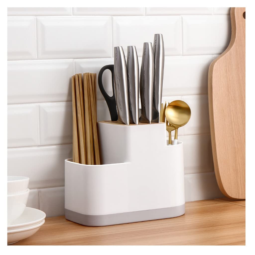 Soporte de cuchillos multifuncional y organizador de utensilios de cocina para encimera
