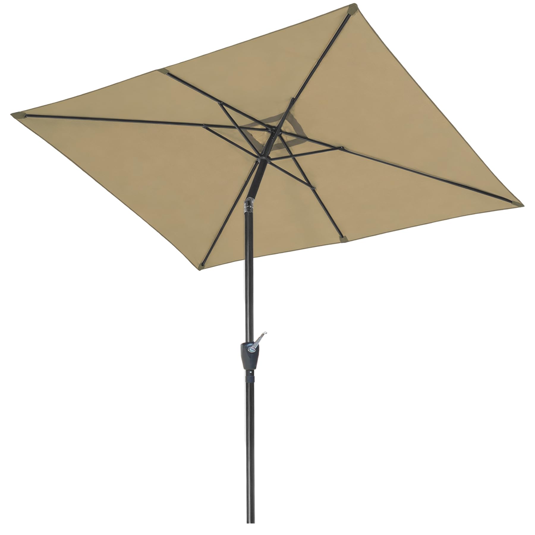 RANSENERS Kippbar Sonnenschirm Rechteckig 200 x 300 cm, Beidseitig um 30° Knickbar, Kurbel öffnen & Schließen, UV50+, für Garten, Terrasse, Balkon, Cafe im Freien