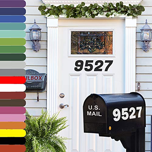 Anley Custom Vinyl Door Decal - Personalized Letters Numbers Names for Front Door, Glass, Mailbox, and Home Décor - DIY Lettering Signs with Assorted Colors, Fonts and Size Up to 100" Long